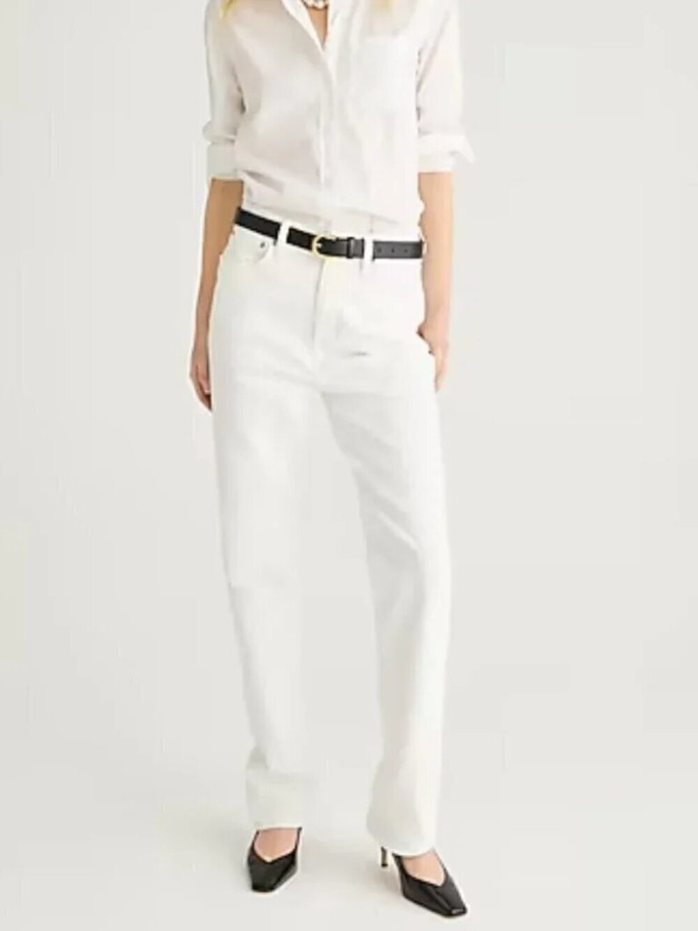 J. Crew White Classic Straight Women's High Waist Denim Jeans - Sz 27